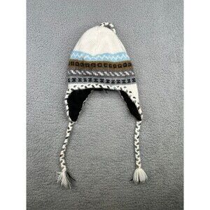 Alpaca blend braided beanie hat made in Peru